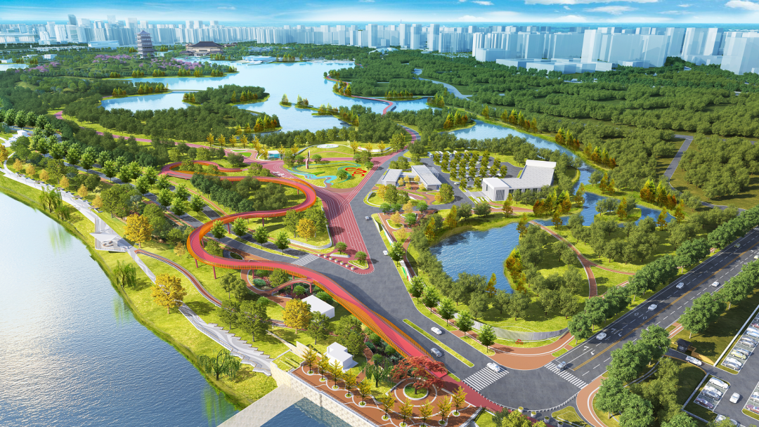 “三河一山”起點(diǎn)廣場(chǎng)飄帶橋今日合龍